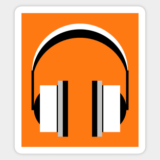 Headphones in Orange Popsicle Sticker